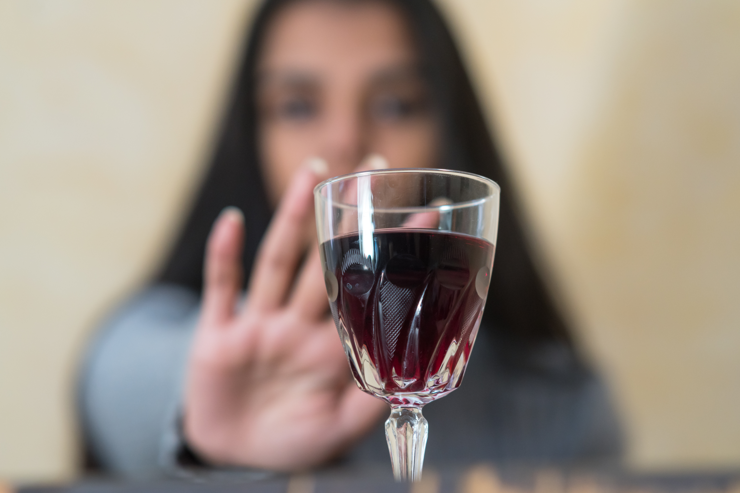 lady with a red wine glass