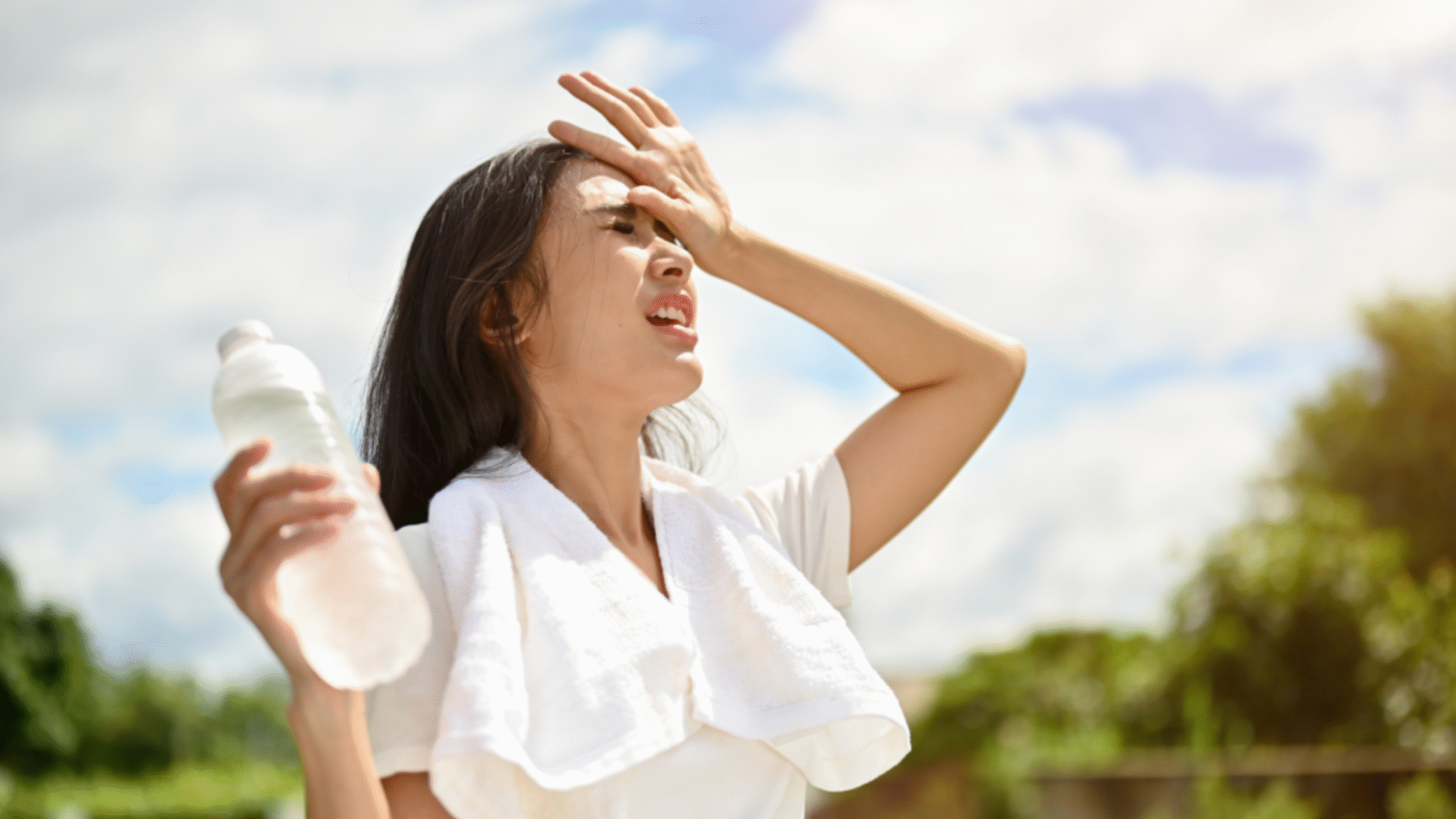 woman out in the hot sun